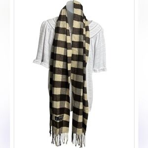Italy Design Cashmere Blend Scarf Brown Plaid